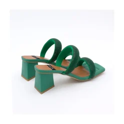 ANGEL ALARCON Sophie - Padded Sandal With Crystals And Triangular Heel<Vrouwen Metallized Shoes