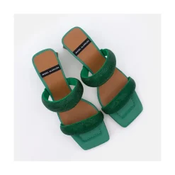 ANGEL ALARCON Sophie - Padded Sandal With Crystals And Triangular Heel<Vrouwen Metallized Shoes