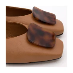 ANGEL ALARCON Telire - Leather Flats With Heel And Carey Embellishment<Vrouwen Last Units