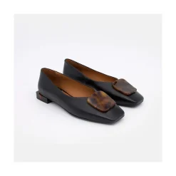 ANGEL ALARCON Telire - Leather Flats With Heel And Carey Embellishment<Vrouwen Last Units