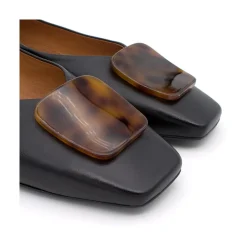 ANGEL ALARCON Telire - Leather Flats With Heel And Carey Embellishment<Vrouwen Last Units