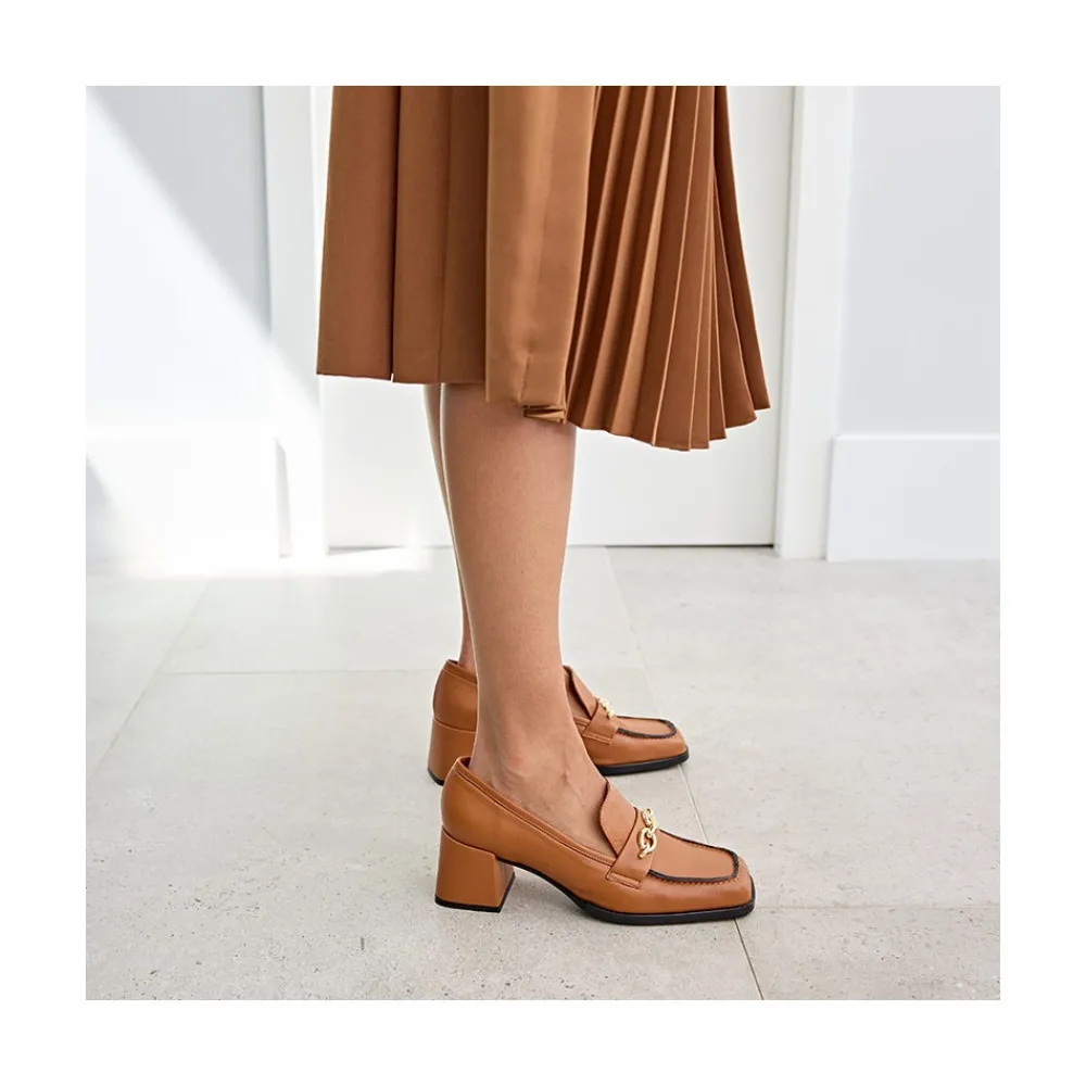 ANGEL ALARCON Terence - Woman Leather Heeled Mocassin<Vrouwen Moccasins