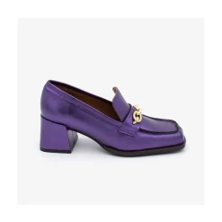 ANGEL ALARCON Terence - Woman Metallized Leather Heeled Mocassin<Vrouwen Last Units