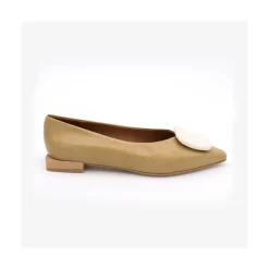 ANGEL ALARCON Thelma - Shinny Leather Flats With Raffia Ornament<Vrouwen Ballerinas