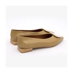 ANGEL ALARCON Thelma - Shinny Leather Flats With Raffia Ornament<Vrouwen Ballerinas