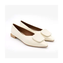 ANGEL ALARCON Thelma - Shinny Leather Flats With Raffia Ornament<Vrouwen Ballerinas