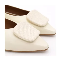 ANGEL ALARCON Thelma - Shinny Leather Flats With Raffia Ornament<Vrouwen Ballerinas