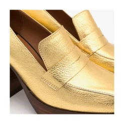 ANGEL ALARCON Tular - Women S Chunky Heels & Platforms Metallized Leather Moccasins<Vrouwen Heeled Shoes